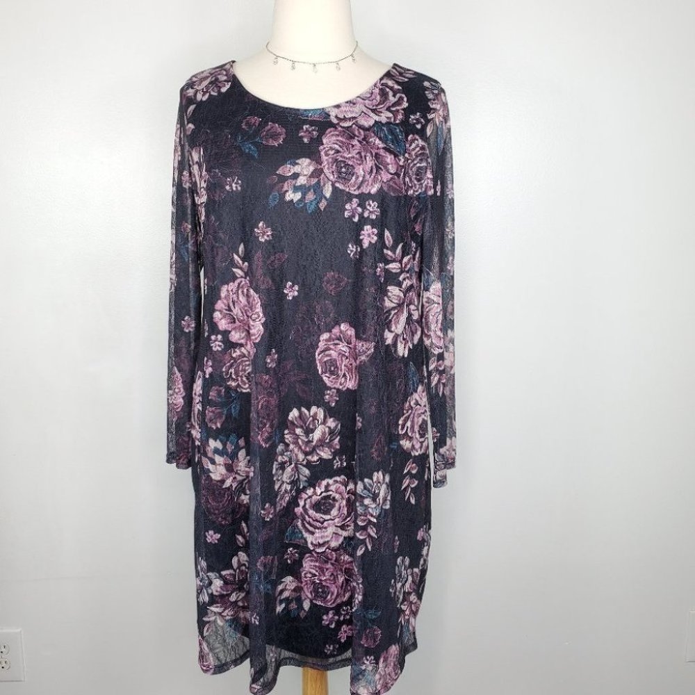 a:glow a glow Soft Floral Lace Overlay Maternity Dress Size XL